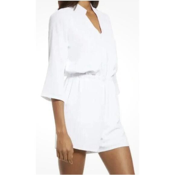 NWOT Fraiche by J White 3/4 Sleeve Shorts Romper - Picture 2 of 5